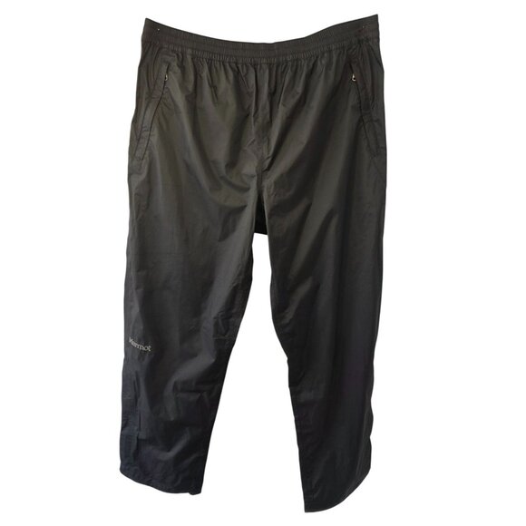 Marmot PreCip Waterproof Pant Men Sz L Short Black Hiking Backpacking Shell - Picture 2 of 11